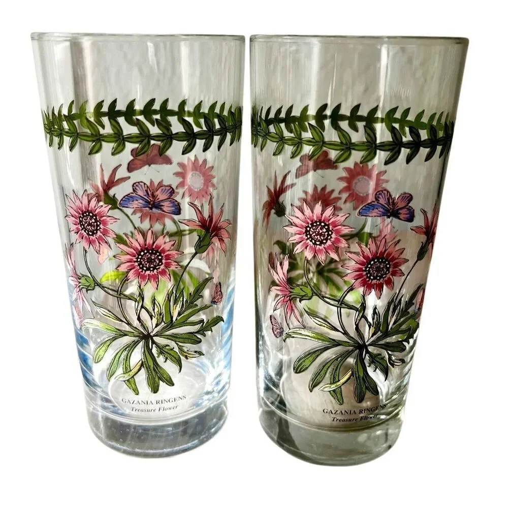 Set of Two 16 Oz Glassware Tumbler Botanic Garden by Portmeirion Glasses